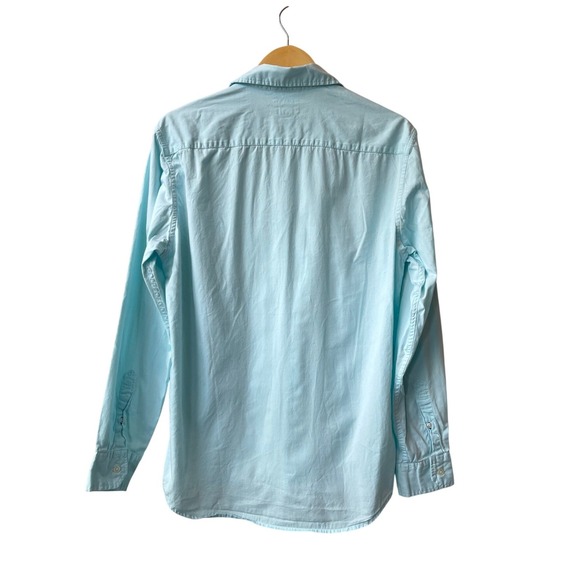 American Eagle Outfitters Mens Button Down Shirt Size M Light Blue Logo Preppy - Picture 3 of 8